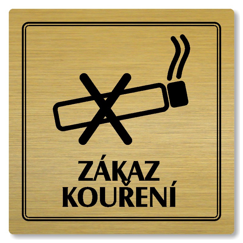 Zákaz kouření, 80x80mm, zlatá, Utah